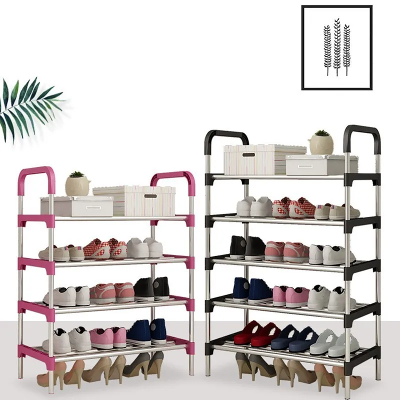 Multi-layer Metal Assembly Storage Shoe Cabinet Minimalist Modern Shoe Shelves Living Room Hallway Furniture Organizador Zapatos