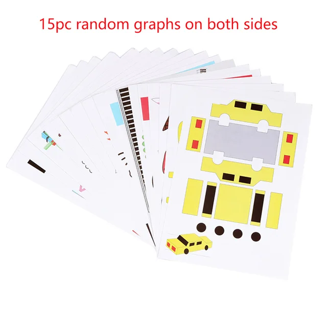 Special Offers 3D Printer Pen Paper Template Mold Children's 3D Creation Album Copy Board Graffiti Board Template  15Pcs Paper Models