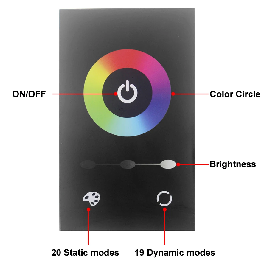 

Touch Control Led Rgb Controller 12v 24v 144w/288w Rgb Led Strip Controller Rgb Led Controller 12v