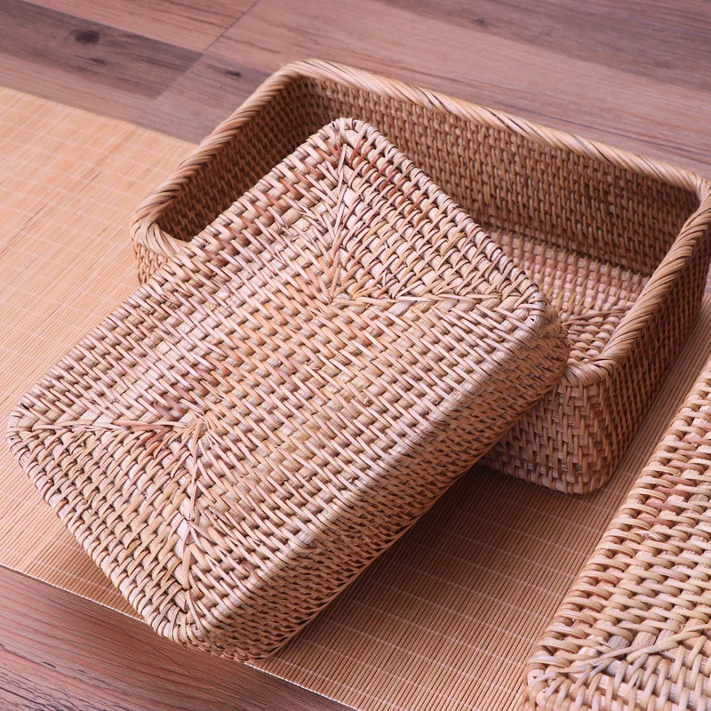 Плетеные корзины для хранения ручной работы из ротанга фруктовая тарелка