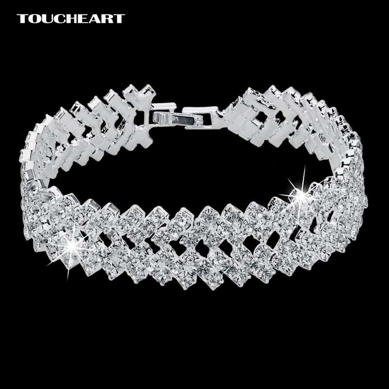Женский браслет SBR150218 винтажный серебряного цвета с кристаллами|bracelet toy|bracelet