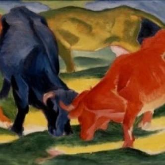 Борьба коровы Франц Марк (1880 1916 немецкий) плакат печать (18x24)|Таблички и знаки| |