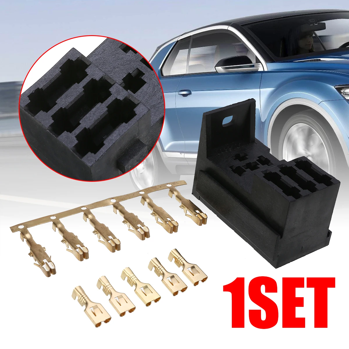 

For Car Relays Single Relay & 3 Fuse Slots Base with Terminals Kit 3 Fuse Base 4&5 PIN Flasher Relay ATO Fuses Holder Socket Box