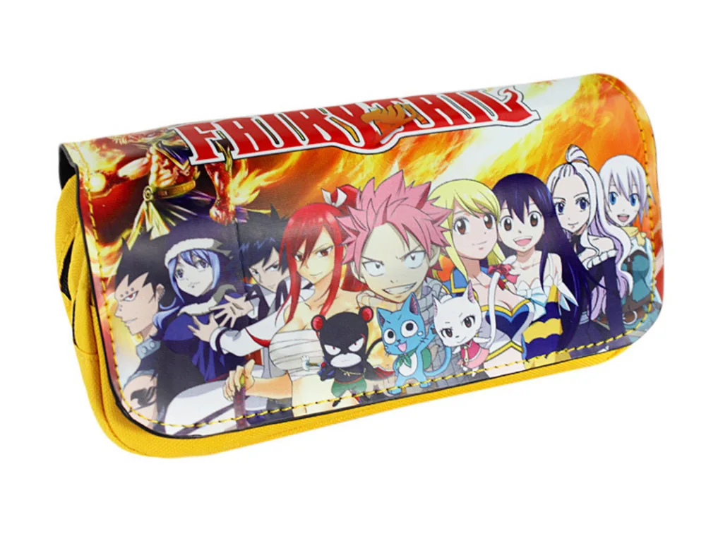 

Japan anime Fairy Tail pencil case Pouch Student Stationery Bags Makeup Case Cosmetic Bag pencil bag