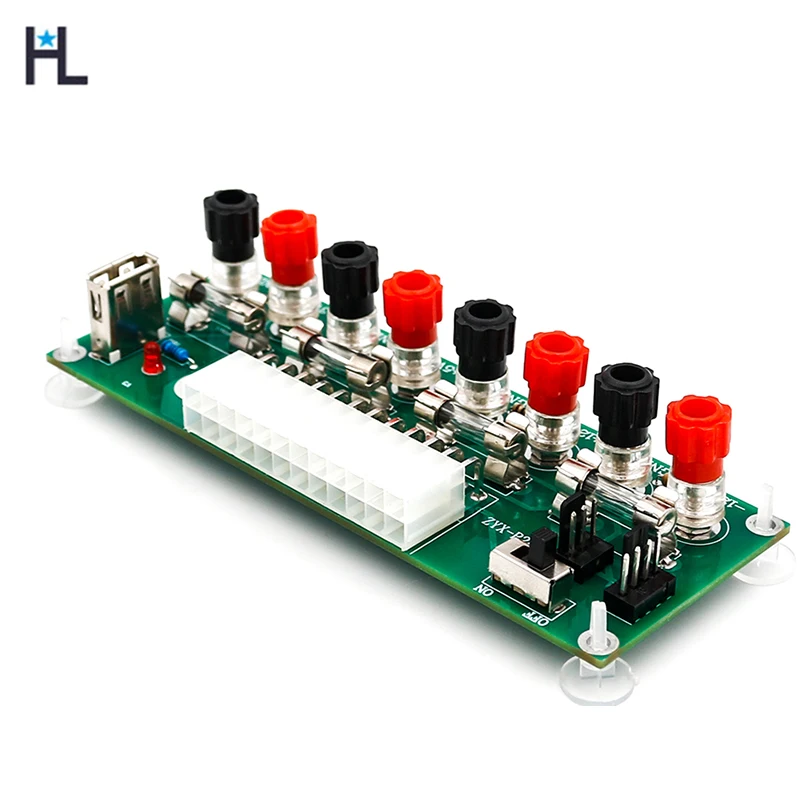 upgrade version 20 24 Pin ATX Benchtop PC Power Breakout Adapter with USB 5V port for