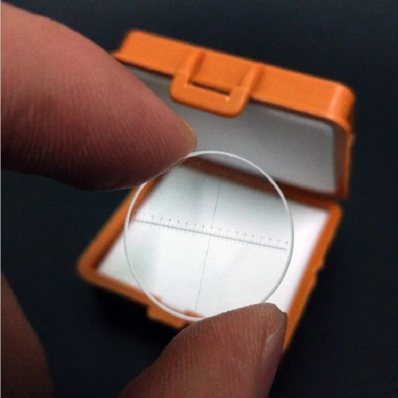 DIV 0.1 mm Eyepiece Micrometer for Microscope Ocular Reticle Vertical Line Horizontal Ruler 1-18 Diameter 20 mm Calibration