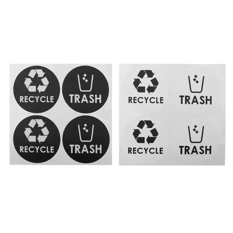 

2/4 Pcs Trash Bin Stickers Classification Sign Recycle Bin And General Waste Logo Garbage Litter Bucket Can Stickers Universal