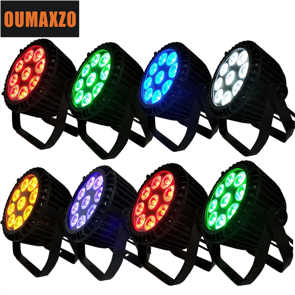 Rgbwa plus uv ao ar 8 Pçs e lote 9 Pcs 6in1 18 w Livre à Prova d’ Água Par Led Par Can Iluminação Casamento 9 Pcs Dimmer Dmx Rgbwauv 6in1 Led Par Luz