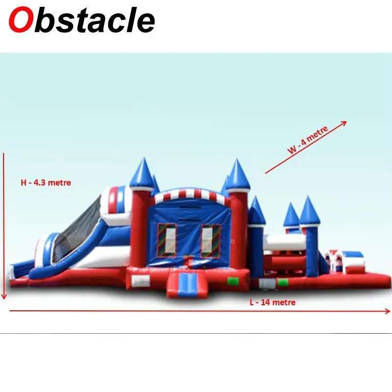 

PVC Inflatable obstacle course fitness sports games Inflatable bouncy castle combo slide for funny game for children