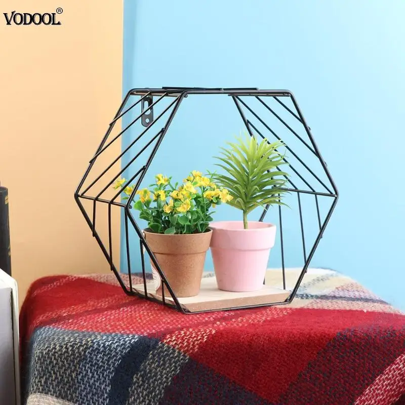 الحديد شبكة سداسية جدار تخزين الرف المعادن شنقا جدار رف شاشة المعادن كتاب حامل المجلات نوم طالب القرطاسية