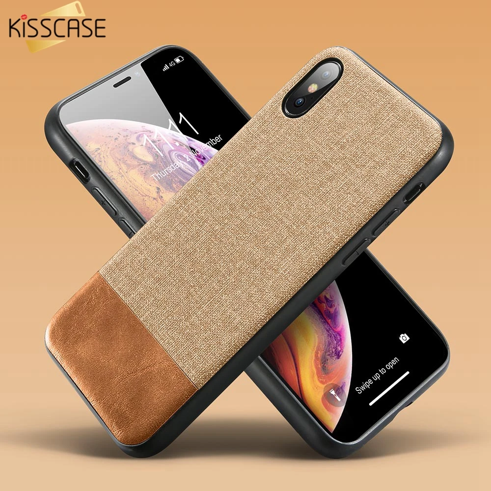 Чехол из искусственной кожи KISSCASE для Apple iPhone 11 2019 чехлы с текстурой ткани 6 6s 7 8 Plus X