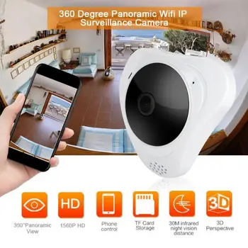 

360 Degree Panoramic Wifi IP Surveillance Camera 3MP Wireless Fish Eye Camera Auto Night Vision Phone App Remote Control