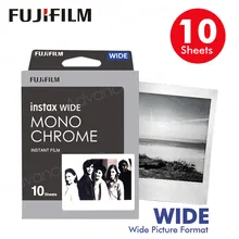 10 или 20 листов Fujifilm Instax Wide Film черно-белый монохромный для цифровой фотокамеры Fuji Фотоаппарат моментальной печати 300/200/210/100/500AF фотобумага