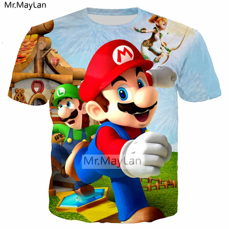 

Japan Harajuku Cartoon Cute Super Mario Bros 3D Print Kawaii T-Shirt Men/women Punk Streetwear Tee T shirt Boy Tshirt Clothes