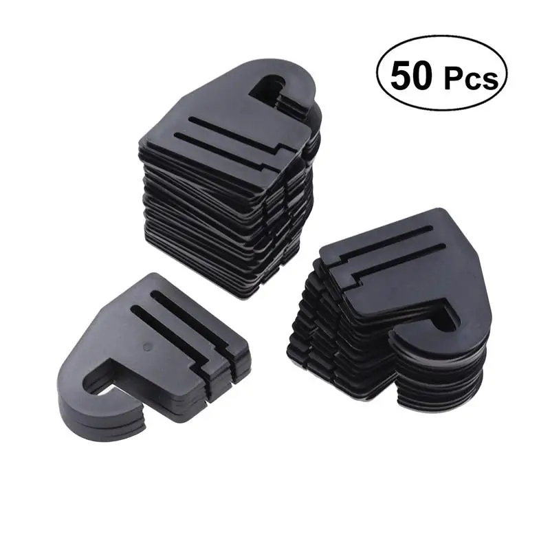50Pcs Tie Hanger Adjustable Plastic Black Plastic Lightweight Tie Hook