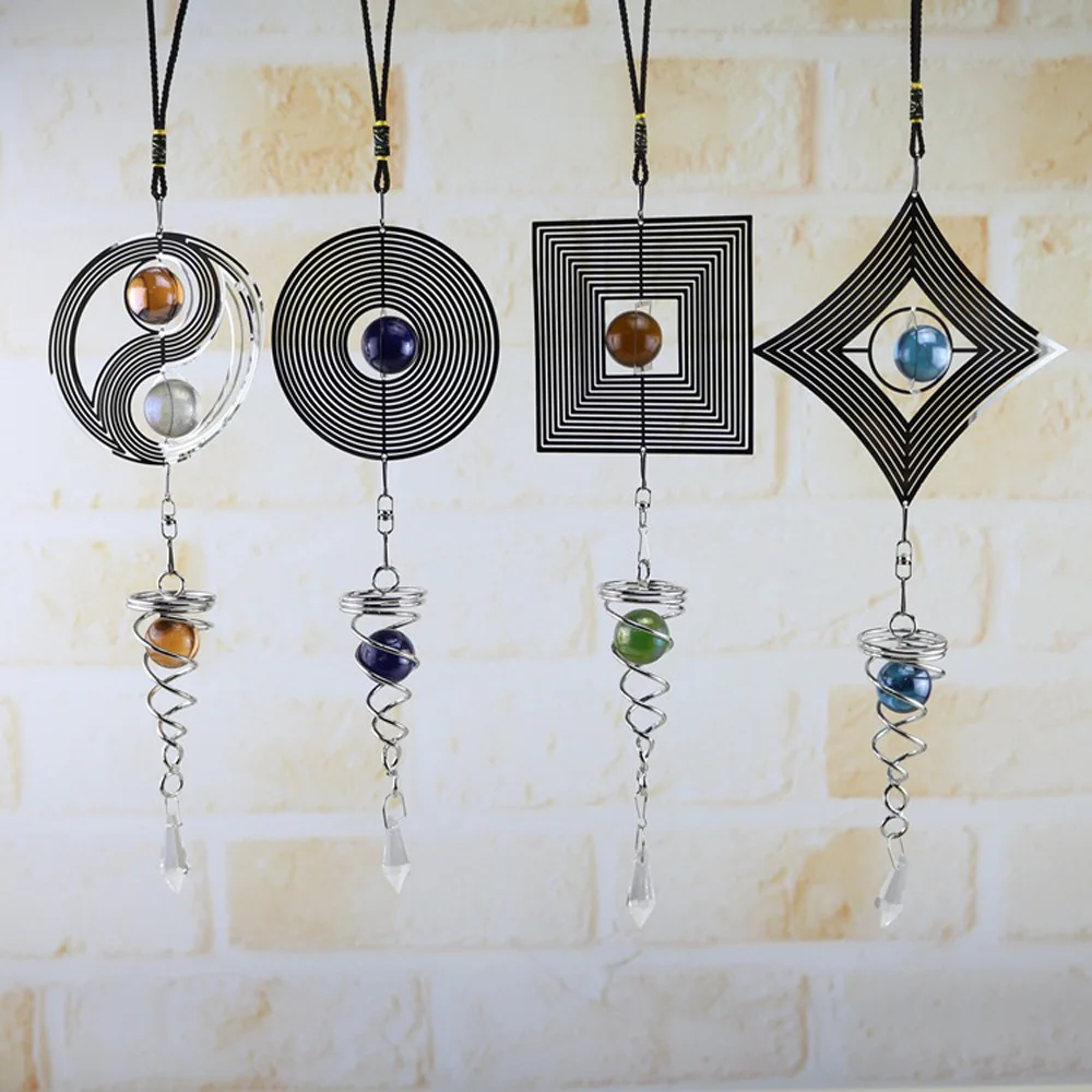 

Creative Wind Chimes Spinner Spiral Rotating Crystal Ball Wind chime Church Yard Decor home office garden window car decoration