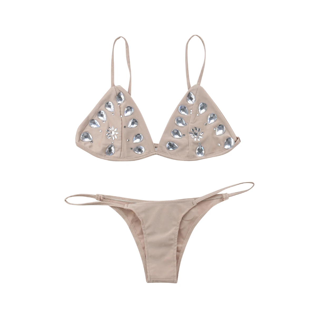 

Bikini Crystal Rhinestones Glitter Diamond Gems Swimwear Women Bikini Set Beach Bathing Suit Swimsuit Push Up Brazilian Suit