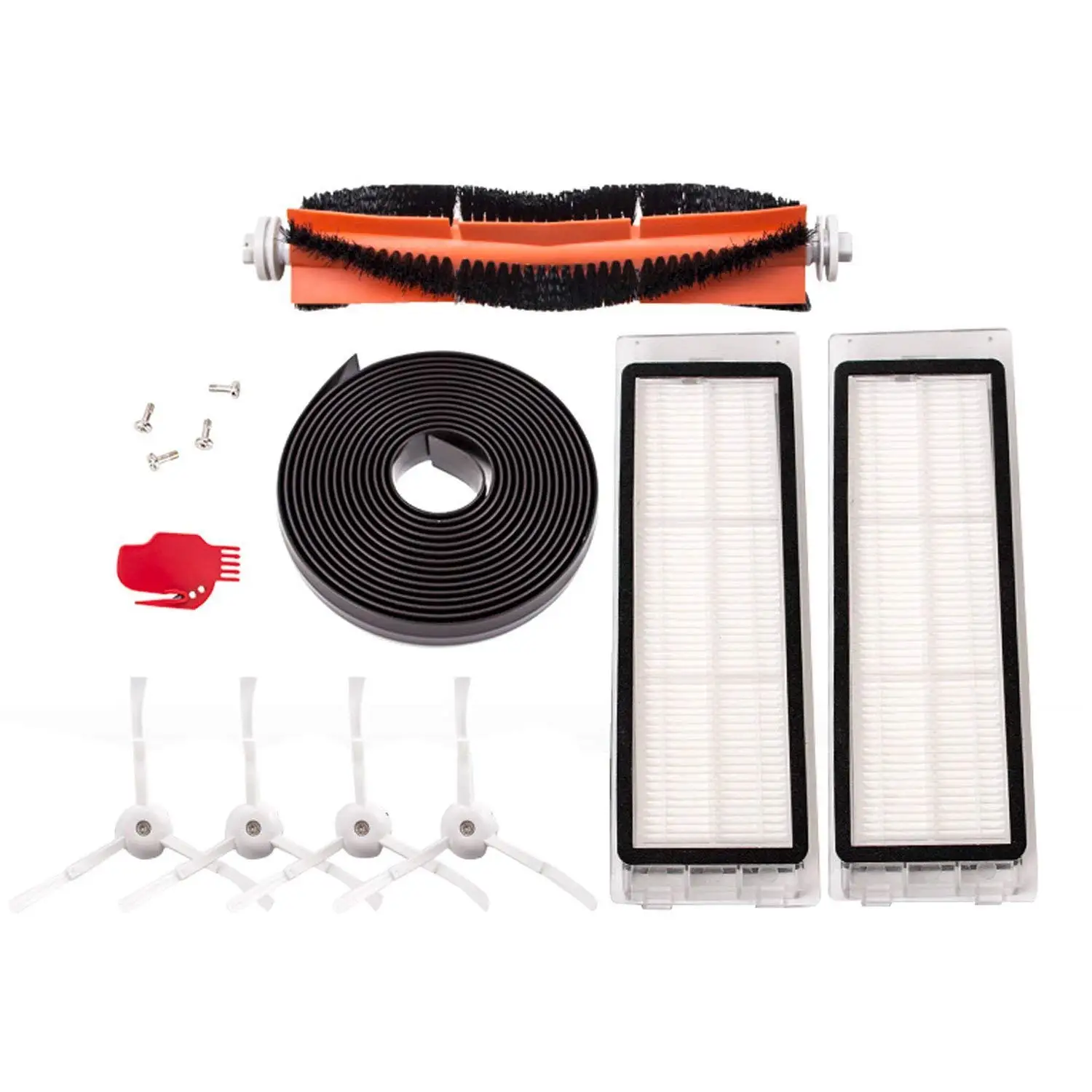 

1pcs Main Brush + 4pcs Side Brushes + 2pcs HEPA Filter + 1pcs Cleaning Tool + 4pcs Screw Replacement Kit Parts Set for Xiaomi