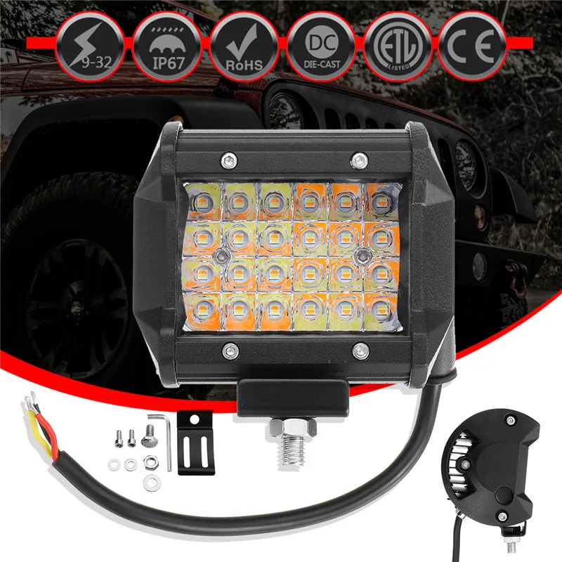 

New 4 inch 96W LED Work Light LED Bar Light for Motorcycle Tractor Boat Off Road 4WD 4x4 Truck SUV ATV