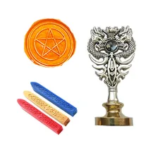 Подпись индивидуальная восковая печать комплект печатей пентаграмма Металл Дракон ручка Винтаж Свадебные Приглашения(Дракон Серебряный