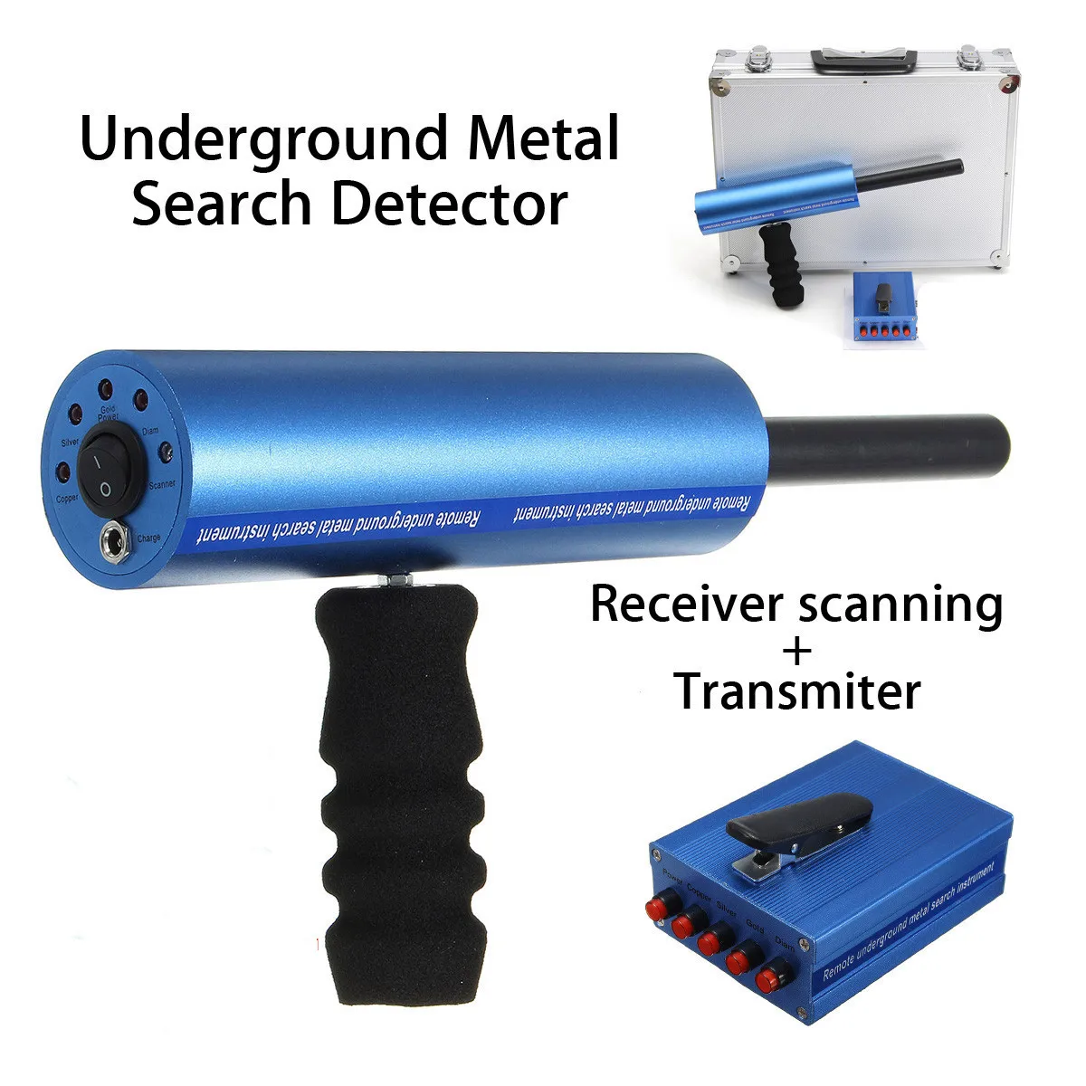 

6pcs/Set Professtional Underground Metal Detector Adjustable Gold Detectors Treasure Tracker Seeker Searcher+Transmitter