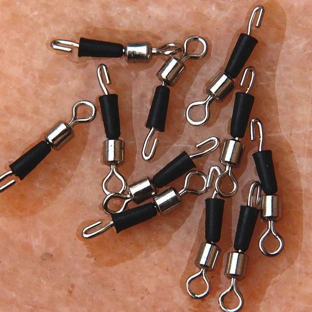 

30pcs Metal Fast Link Sub-line Connector Fishing Hook Ball Bearing Swivel Solid Rings Fishing Clip durable
