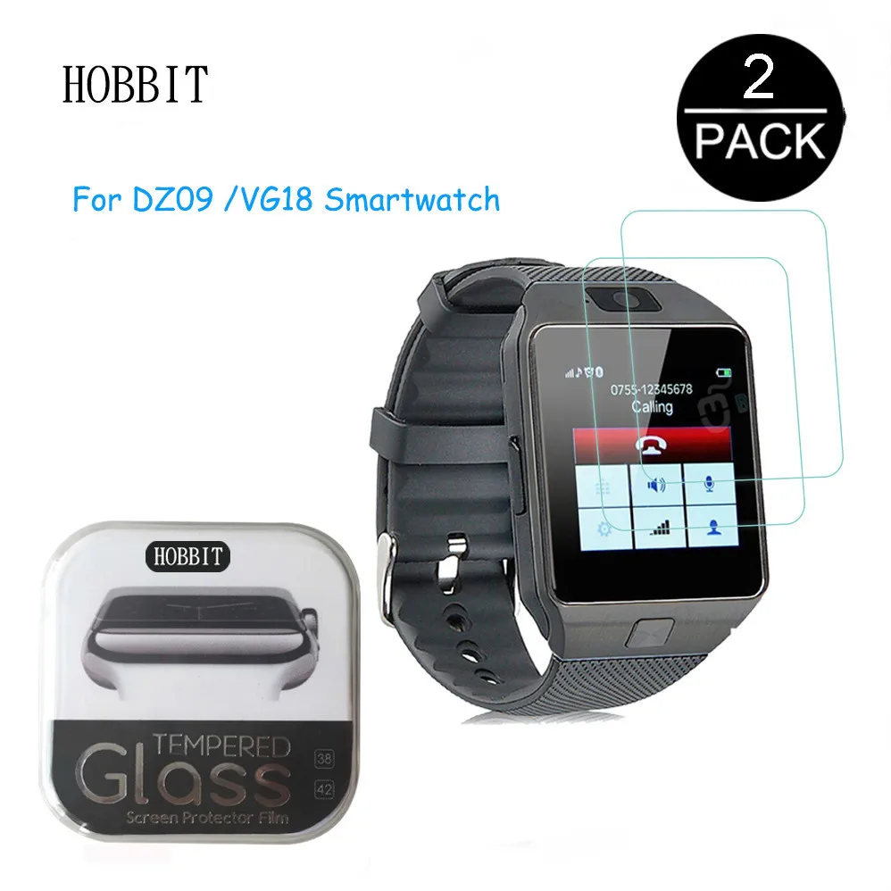 

2Pack For DZ09 Smartwatch VG18 0.3mm 2.5D Tempered Glass Screen Protector for Vivoactive GPS SmartWatch Anti-scratch Clear Film