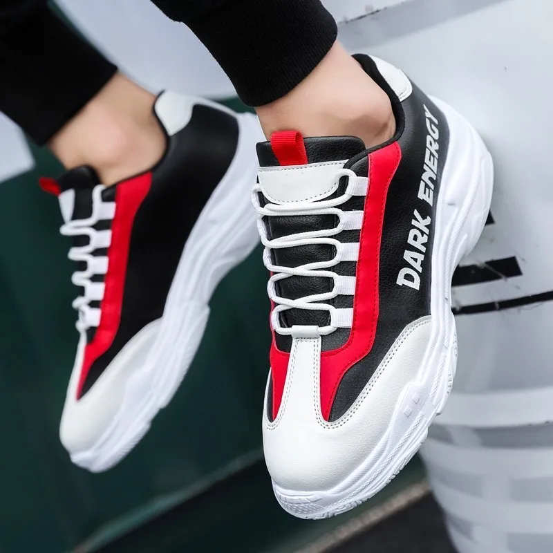 

New Men's Casual Shoes Fashion Youth Lace-up Sneakers Thick Bottom Trend Hombre Light Popular Tenis Masculino Adulto Footwears