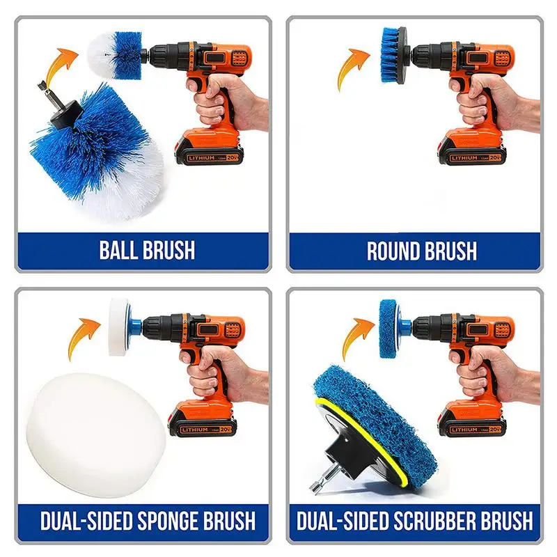 4 шт. нейлоновая щетка для дрели Drillbrush| |