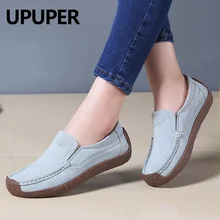 UPUPER/женские лоферы из натуральной кожи; сезон весна; женская обувь на плоской подошве; женские балетки из коровьей замши без застежки; женская обувь; большие размеры 35-42