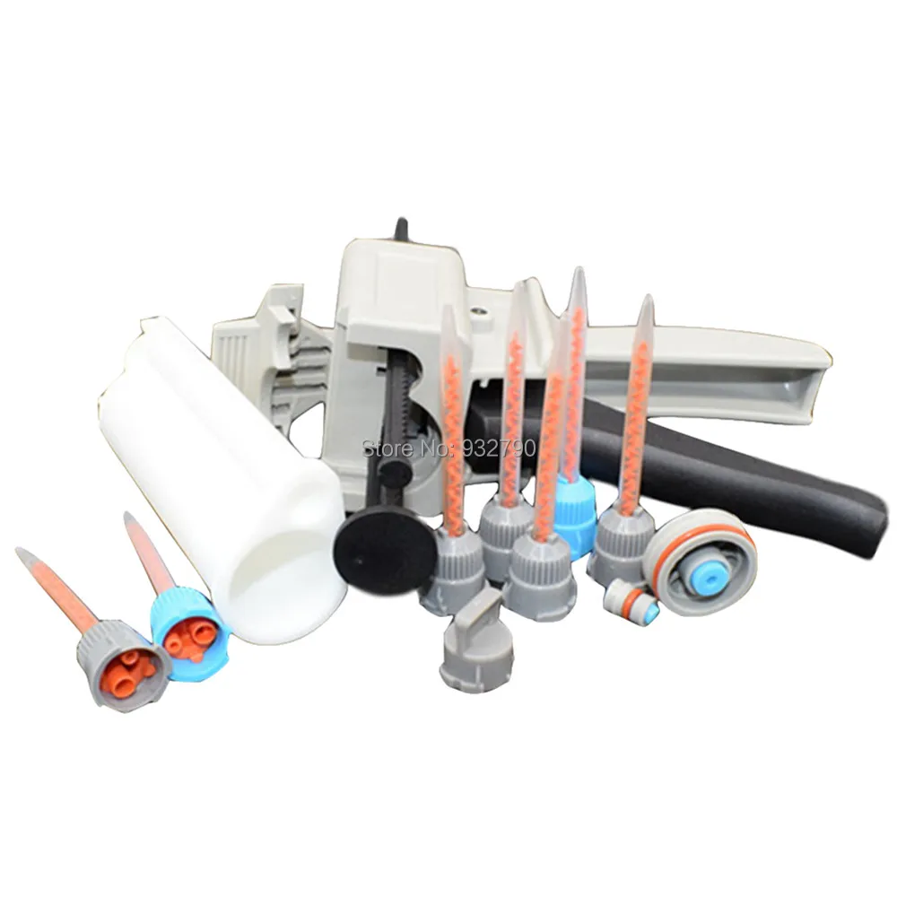 

50ml 10:1 Dispensing Gun + Epoxy Resin Cartridge Mixer Tubes + 7pcs Epoxy Glue Acrylic Adhesive Silicone Sealant Mixing Nozzles