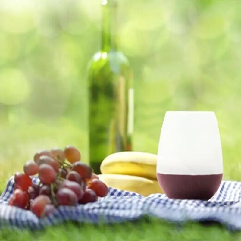 

Portable Unbreakable Silicone Cups Outdoor BBQ Wine Red Beer Drinking Cup Wine decoration cups for parties Gift Box