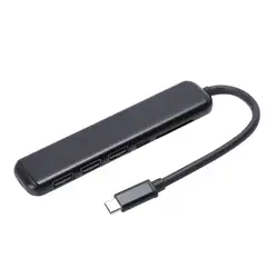 Портативный 7 в 1 type-C Usb 3,0 ступица из алюминиевого сплава адаптер с Pd быстрое зарядное устройство Sd/Tf кардридер для ноутбука Macbook (черный)