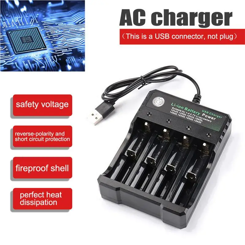 18650 Battery Charger 4-slot Li-ion Battery Charger Player Amplifier USB Charging Stand Rechargeable Battery Multiple Battery Ch 18650 Battery Charger 4-slot Li-ion Battery Charger Player Amplifier USB Charging Stand Rechargeable Battery Multiple Battery Ch
