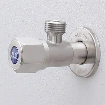 

Adeeing Stainless Steel 1 in 2 out Wall-in Faucet Triangle Valve Water Tap Kitchen Bathroom Decoration