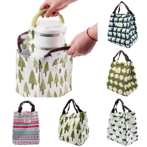 

Women Portable Lunch Bag Insulated Thermal Cooler Box Carry Tote Travel Bag School Lunch Bags