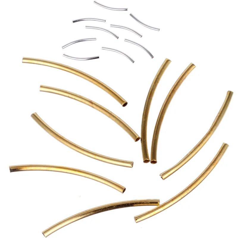 

New 50Pcs 20/25/30 Wholesale Necklace For DIY Bracelet Jewelry Findings Golden Silvery Tube Elbows Connectors Handmade
