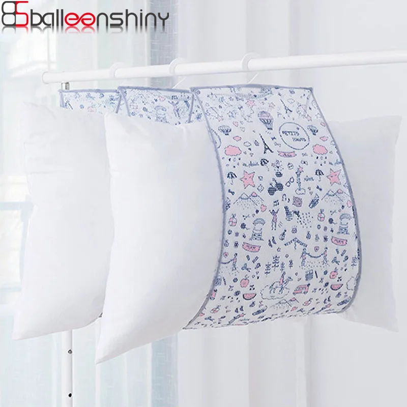 

BalleenShiny 1pc Bask Pillow Print Flower Net Pouch Plush Toy Hung Net Bag Clothes Hang Bags Bra Wind Hook Storage Net Pouch