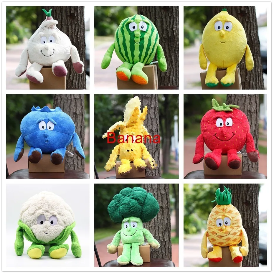

27 style Soft cute Plush Doll Toy Fruits Vegetables cauliflower Mushroom pineapple Starwberry watermelon Garlic welcome sale
