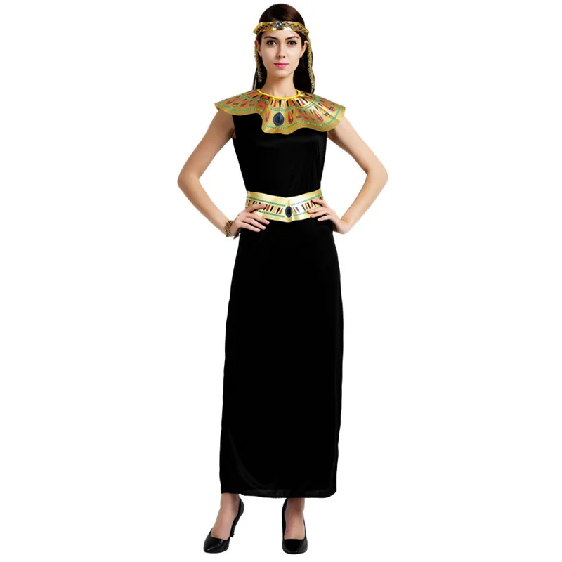 Black Role Play Women Female Goddess Adult Egypt Costume Cosplay 