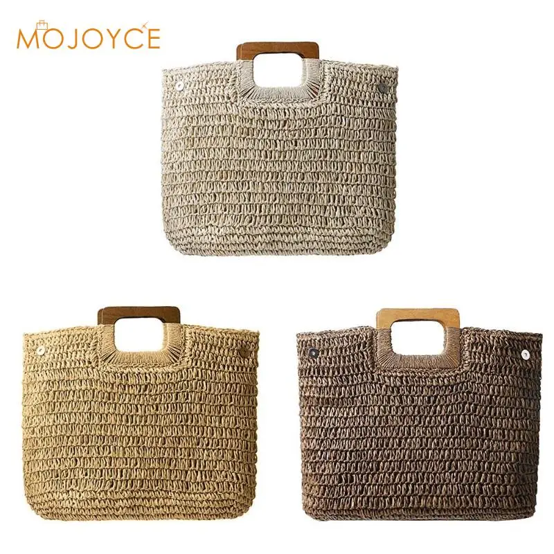 

2019 New Women Summer Beach Bag Large Capacity Ladies Handbags Handmade Straw Bags Handbag Casual Shoulder Bag Dropshipping