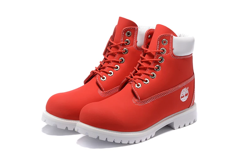 Классические мужские ботинки TIMBERLAND 10061 с красной вышивкой на весну/осень Модные