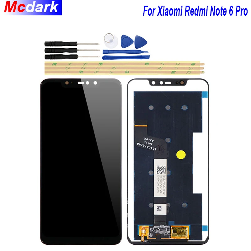 

Mcdark For Xiaomi Redmi Note 6 Pro LCD Display and Touch Screen Digitizer Assembly Replacement For Xiaomi Redmi Note 6 Pro+Tools