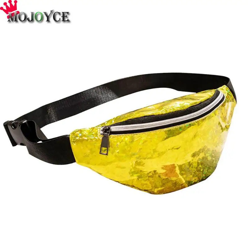 

Sports Fashion Women Sequins Waist Packs PU Leather Shoulder Chest Bags