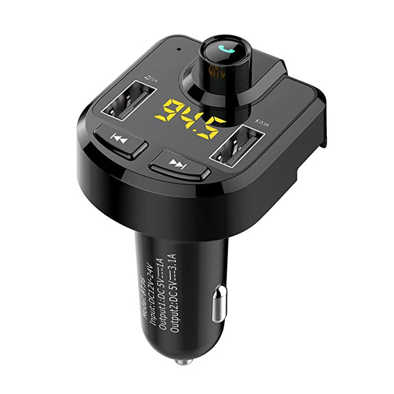 

Car Charger FM Transmitter Aux Modulator Bluetooth Handsfree Car Audio MP3 Player 3.1A Fast Dual USB Mobile Phone Charger