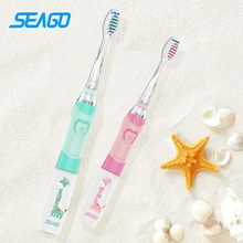 Seago Sonic зубная щетка для чистки детей мультяшная электрическая зубная щетка Водонепроницаемая IPX7 с мягкой сменной щеткой для детей Sg-EK6