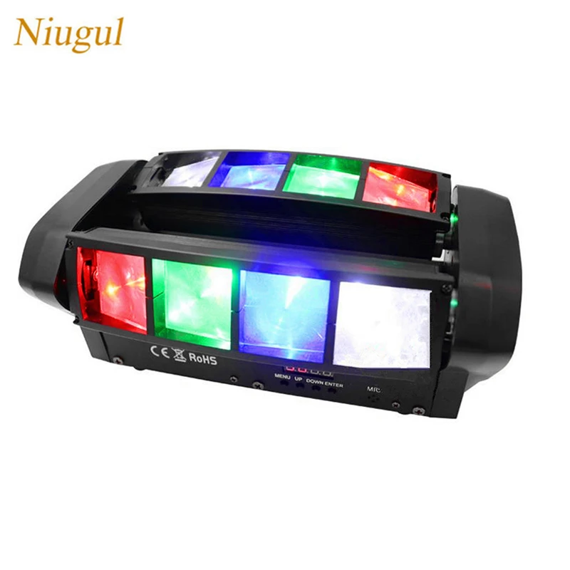 

Super Quality 8X10W Mini LED Spider Light,RGBW LED Beam Lights,DMX512/Auto/Sound Control LED Stage Effect Lights Home Party Lamp