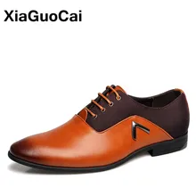 Plus Size Leather Men Dress Shoes Oxfords 2019 Formal Luxury British Business Pointed Toe Wedding Shoes For Male Spring Autumn brock engraved business casual leather shoes men oxfords dress wedding shoes male british breathable pointed shoes hjm89
