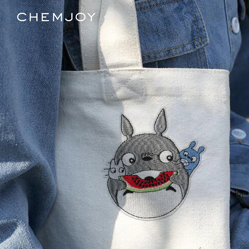

Large Cute Totoro Patches Iron on Embroidered Patch for Jacket Clothes Stickers DIY Motif Applique Apparel Accessories Badges