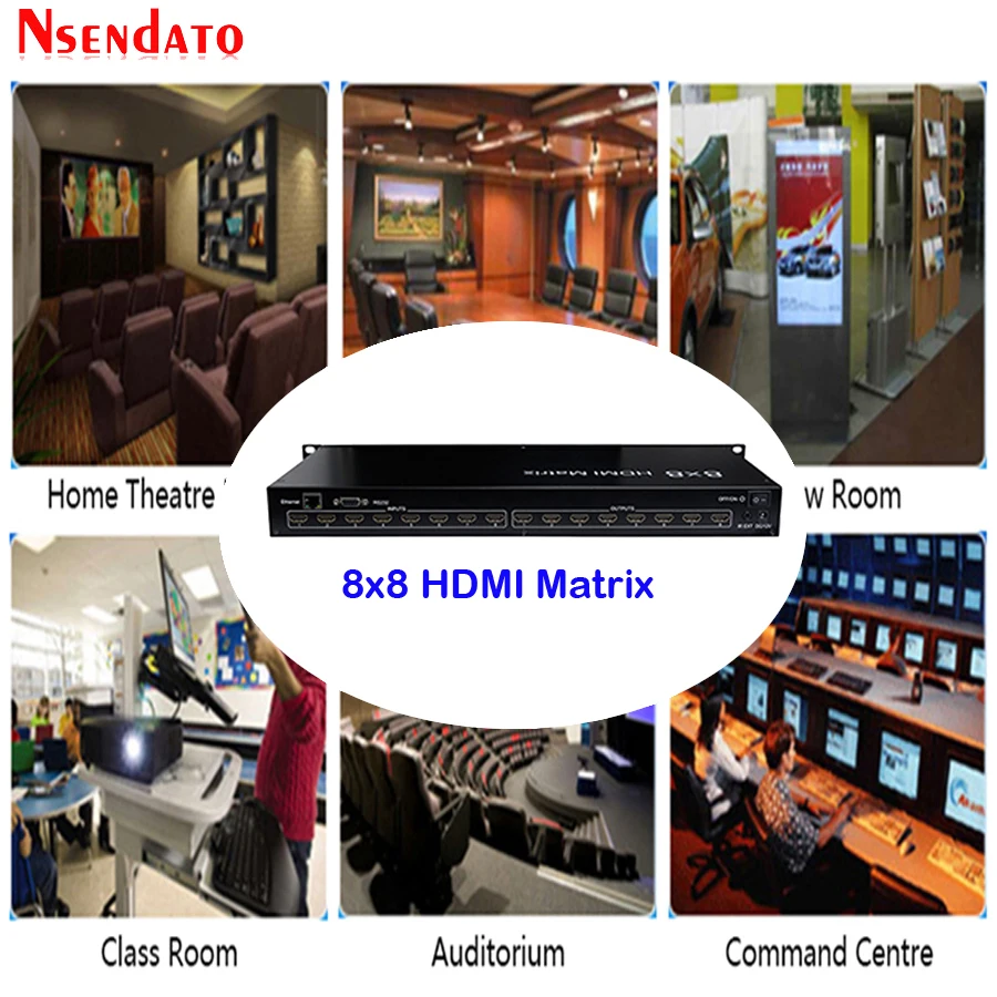  Full HD 3D 8X8 HDMI 1.3 Matrix with RS232/LAN Port Adapter 8 in 8 out HDMI Matrix Switch with IR Re